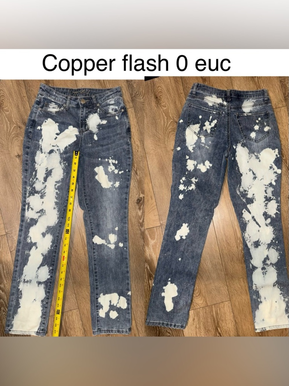Paint-Splatter Skinny Jeans - Blue/White